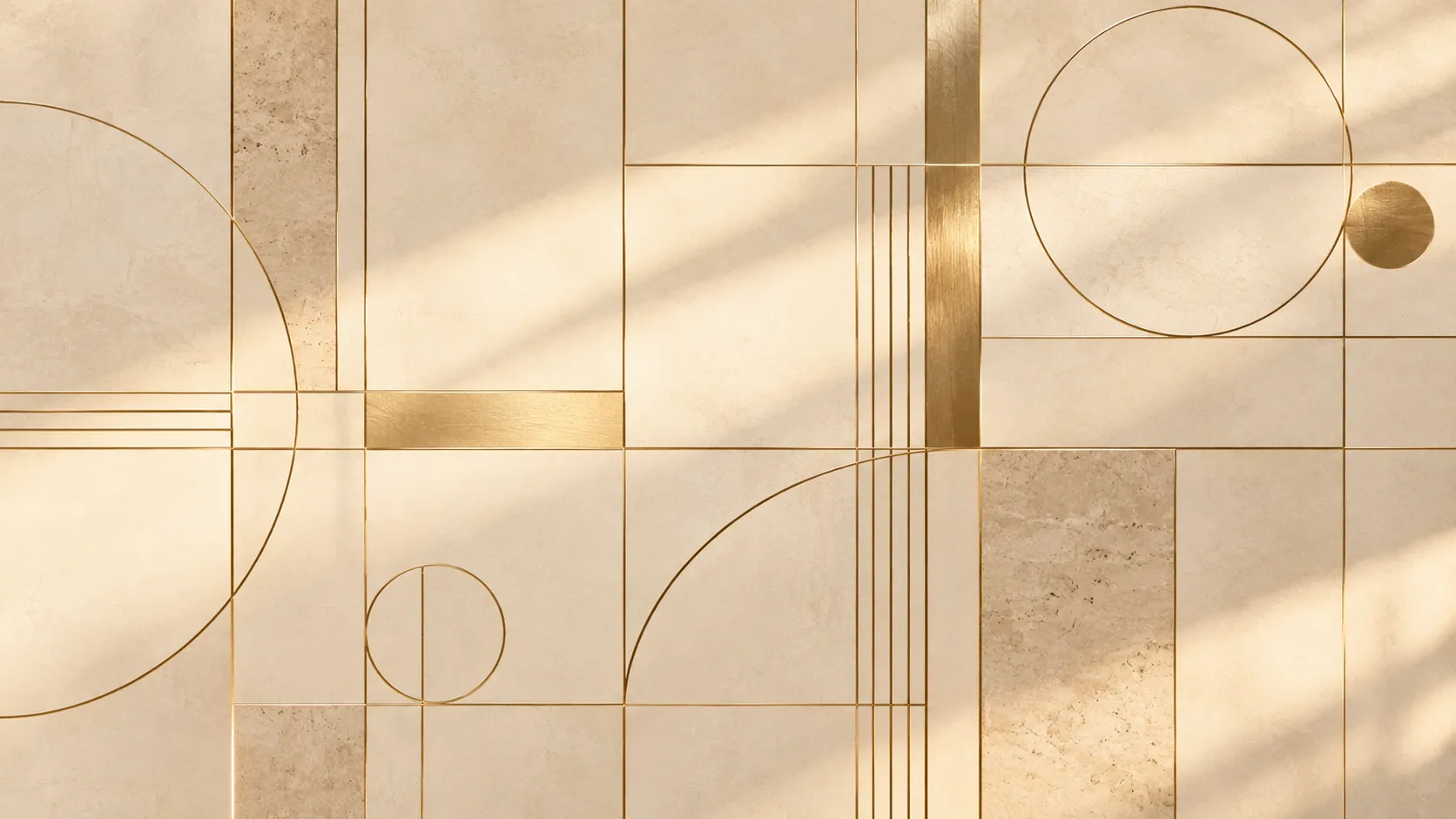Pattern geometrico con dettagli oro, design sofisticato