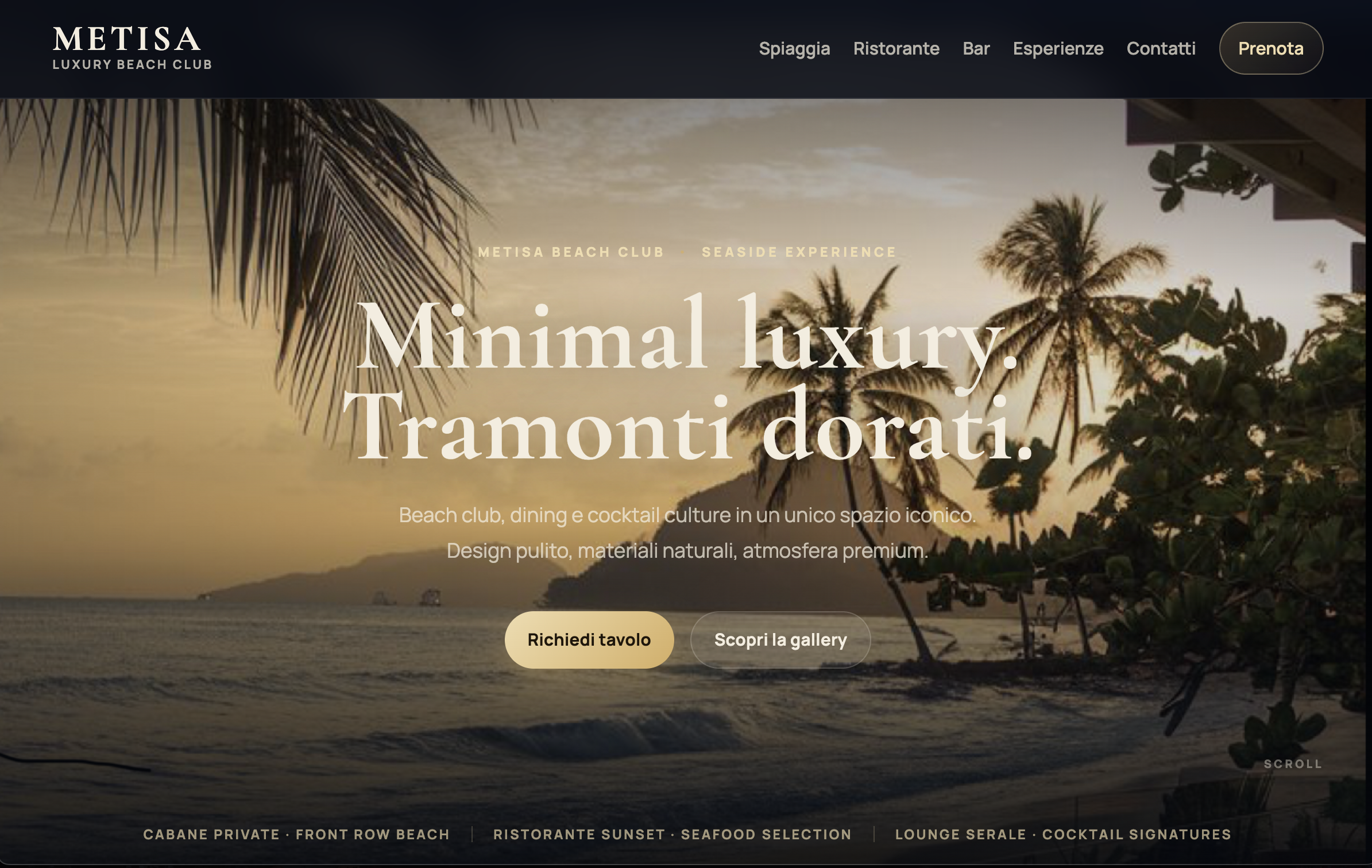 Demo sito Metisa Luxury Beach Club
