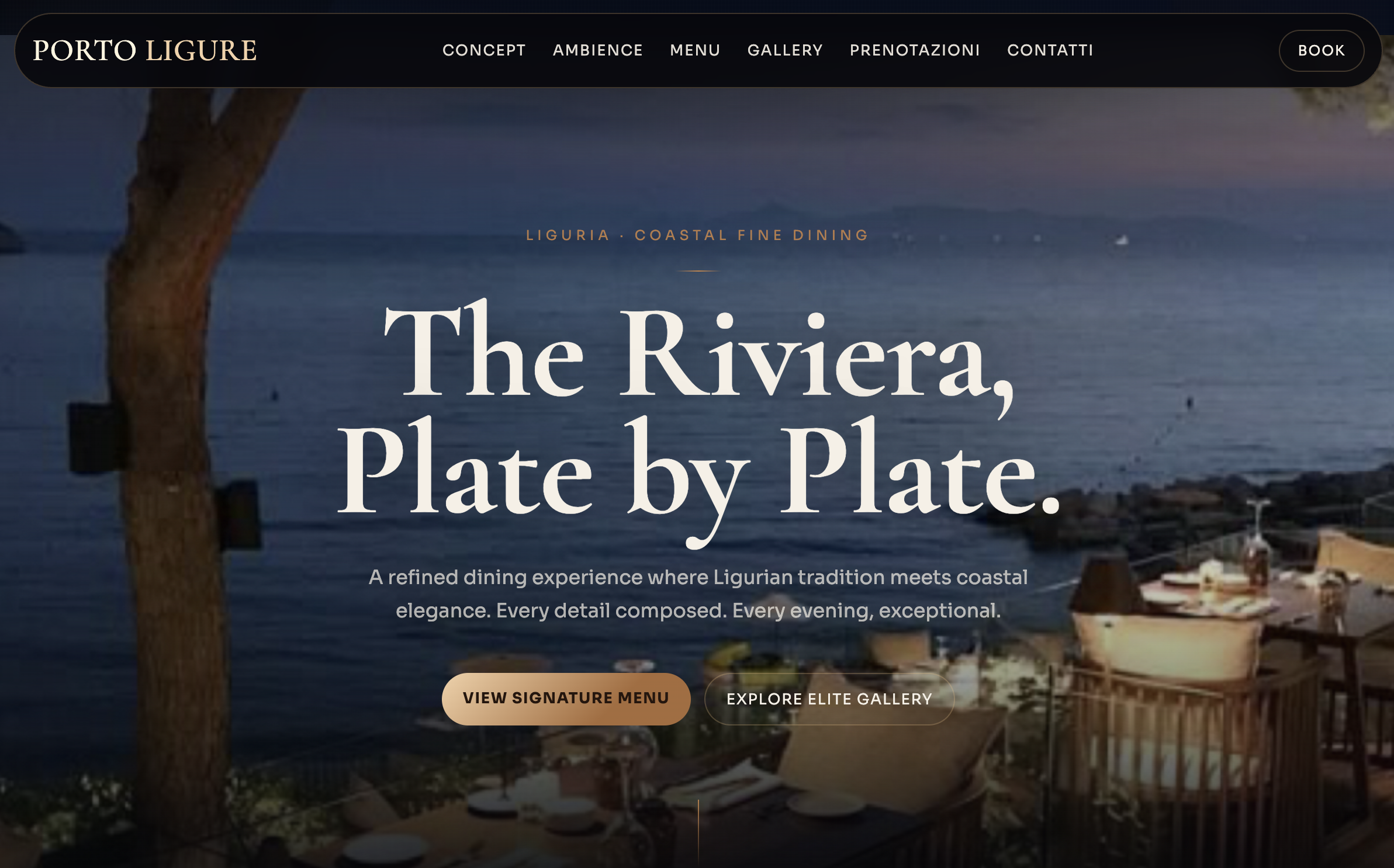 Demo sito Porto Ligure Coastal Fine Dining