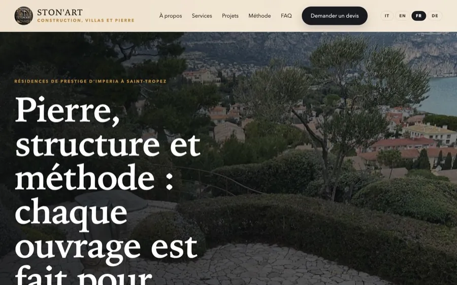 Il sito di Ston'Art Construction realizzato da CREO